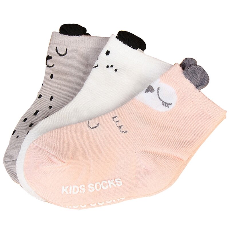 Meias de algodão para bebês, meias infantis de alta qualidade para bebês de 0 a 3 anos, meninos e meninas: 3 colors / 12 m