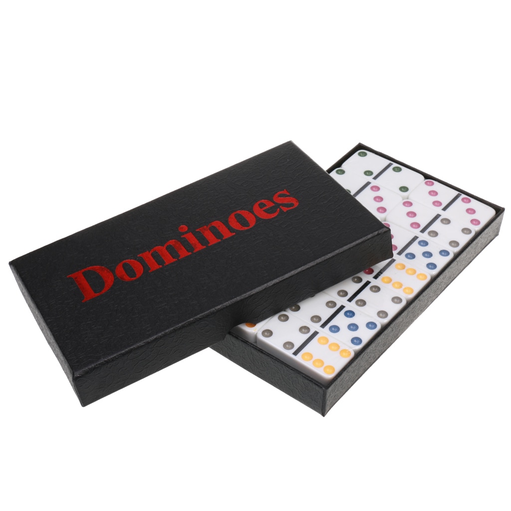 Dubbele Zes Domino Set Van 28 Vintage Domino Reizen Familie Game Speelgoed Wit Kleurrijke Traditionele Domino Set Classic Toy Kid