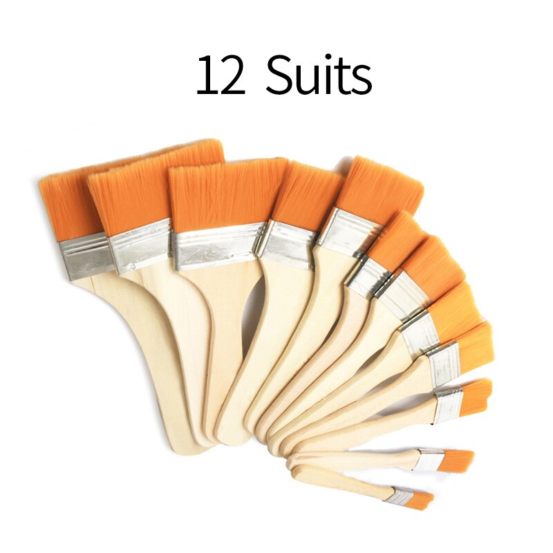 12Pcs Gold Leaf Tools Gold Silver Foil Brush Glue & Soft Gold Foil Wood Handle Gold Craft Gilding Leaves Sweep Gold Foil Tools: Default Title