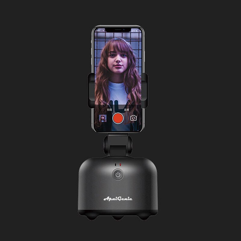 Support de téléphone, Rotation à 360 degrés, suivi automatique du visage, perche de Selfie, cardan, suivi d'objet vidéo intelligent, prise de vue: Black