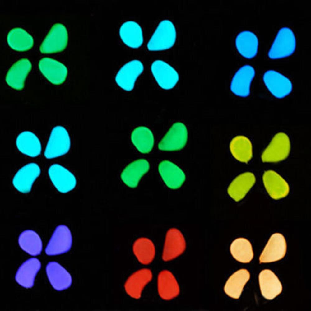 100 stk glød småsten glød sten klipper til mørk havesti gårdhave græsplæne havehaveindretning lysende sten