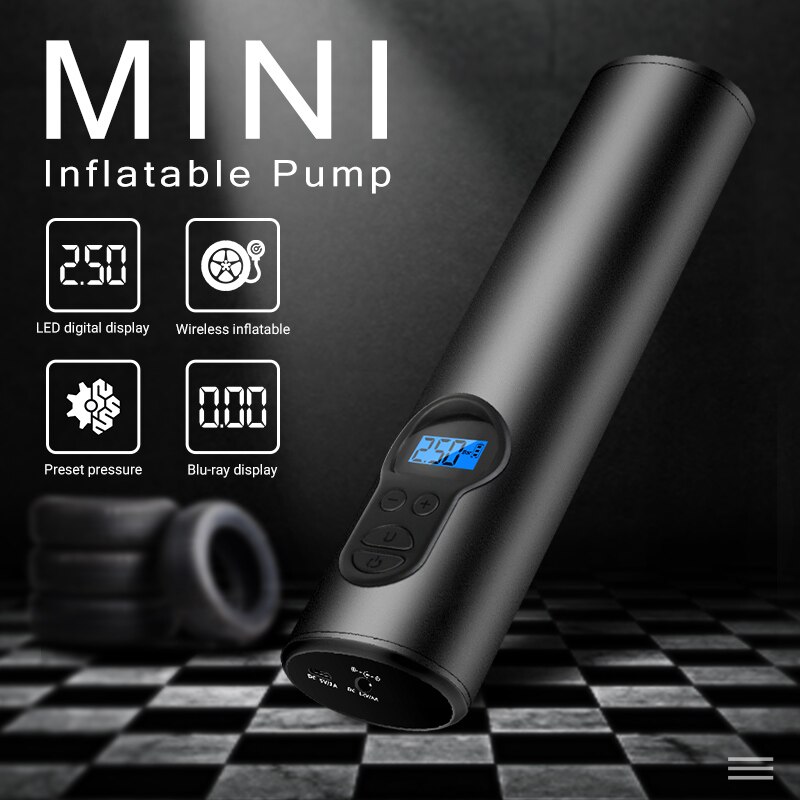 Mini Draagbare Luchtcompressor Draad Opblaasbare Pomp 150PSI Luchtcompressor Band Inflator Luchtpomp Voor Auto Fiets Banden Ballen Mtb