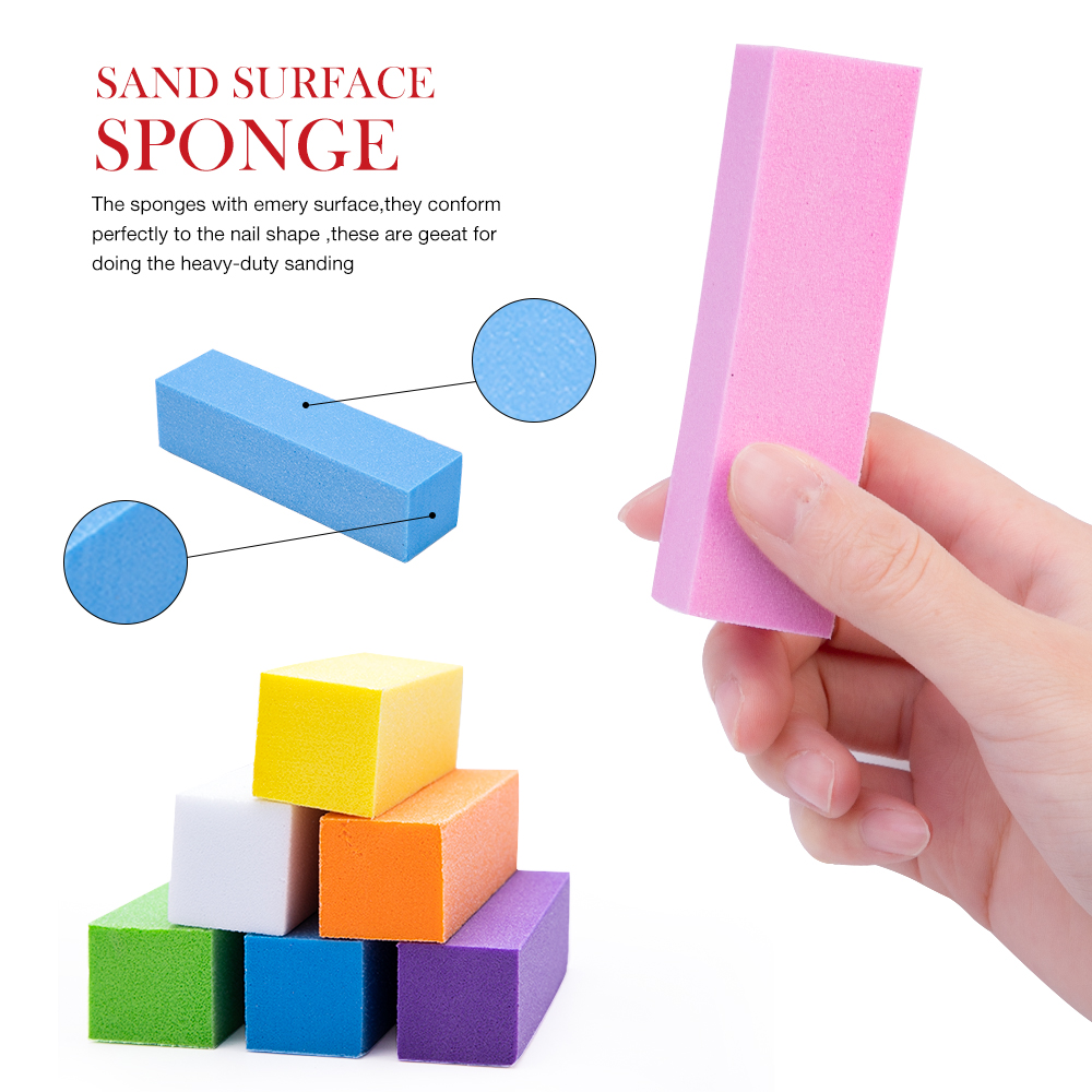 1/5/10pcs Pink Form Nail Buffers Sponge Nail File Buffer Block Polish Manicure Pedicure Sanding Buffer Strips Nail Art Tool