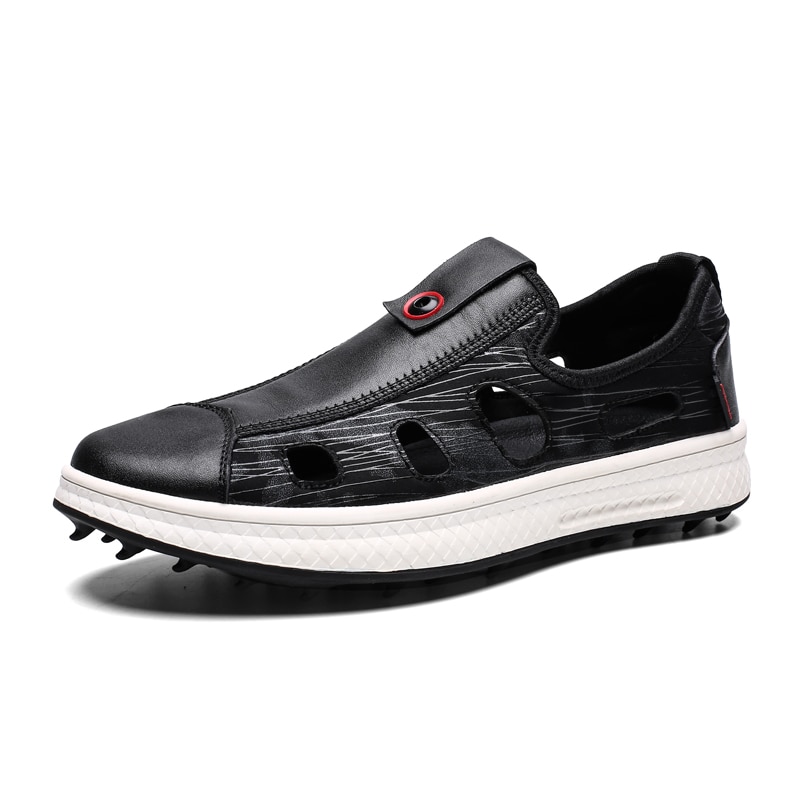 Sommer golfsko til mænd åndbare komfortable golfsandaler herre sport træningssko læder golf trænere mærke sneakers mænd