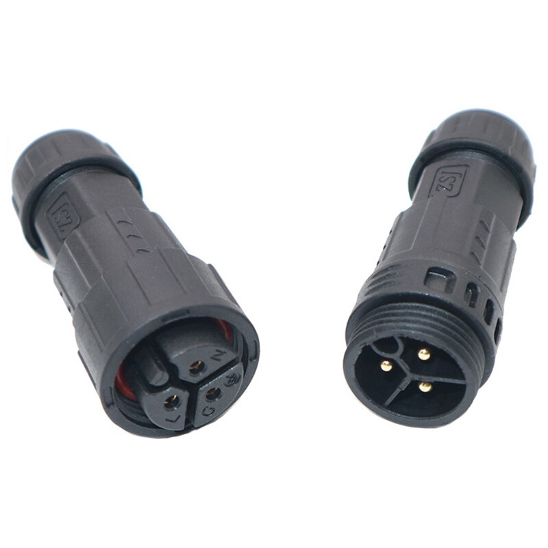 IP68 Waterproof Connector M19 Electrical Cable Connector Screw Locking Plug Socket Conector 2 3 4Pin 7-10.5mm Wire Junction Box