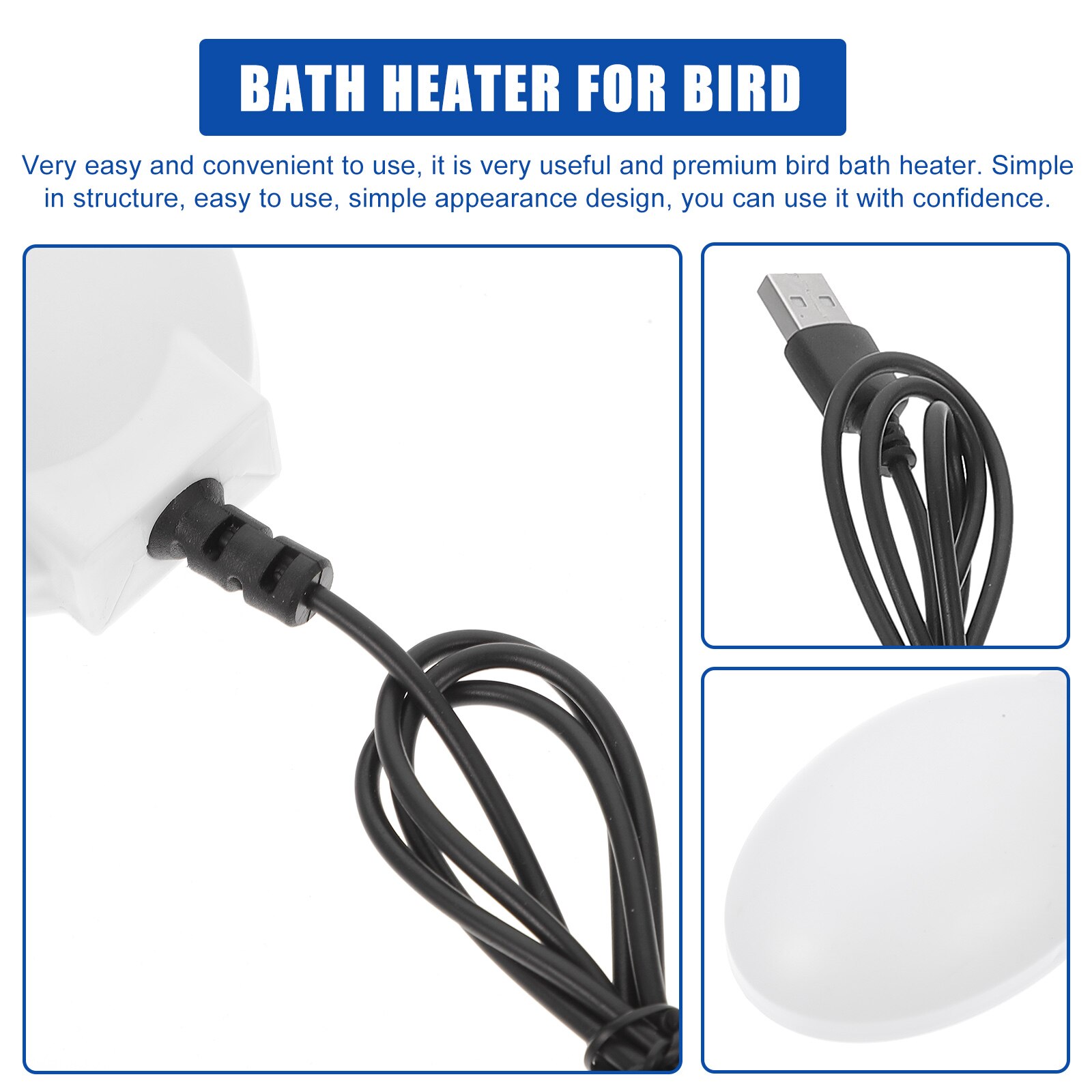 USB Bird Bath Heater Pet Bird Bathing Heater Useful Bird Bath Warm Heater