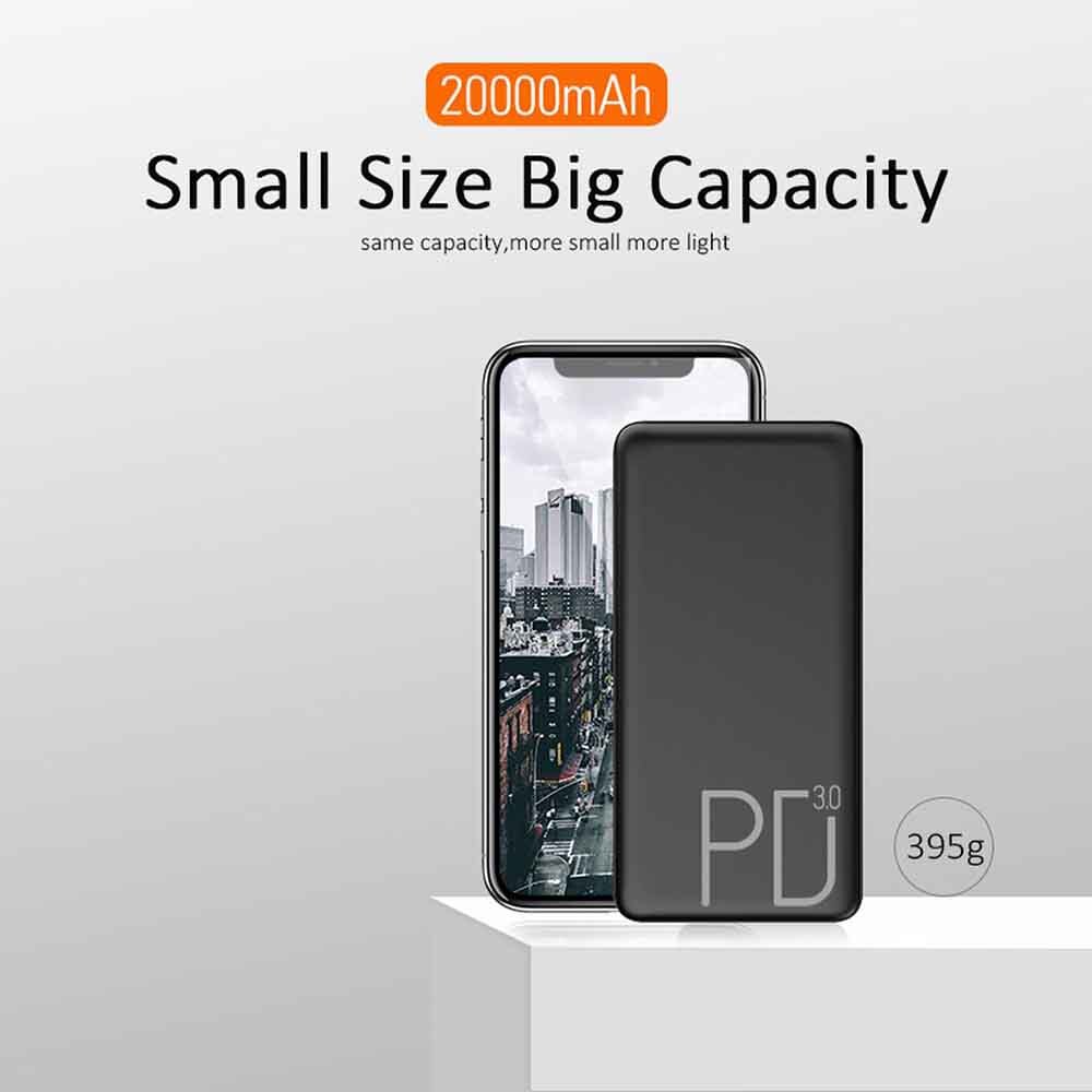 Power Bank 20000mAh PD 18W Fast Charge Powerbank Type C Portable Charger 4 LED Power Display External Battery For iPhone Xiaomi