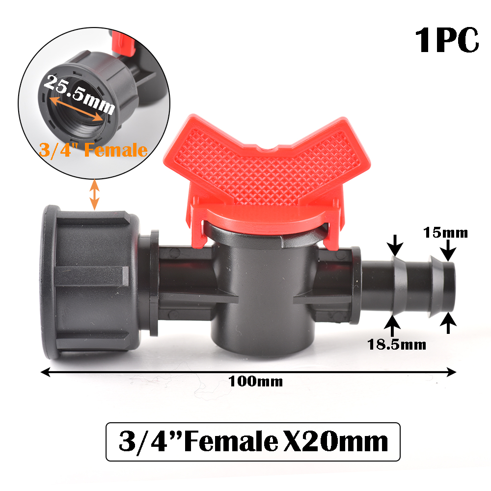 Miniature Plastic Shut Off Coupling Valve Connectors for 4/7 8/11 10/16/20/25mm Hose Garden Water Irrigation Pipe Adaptor Barb: J