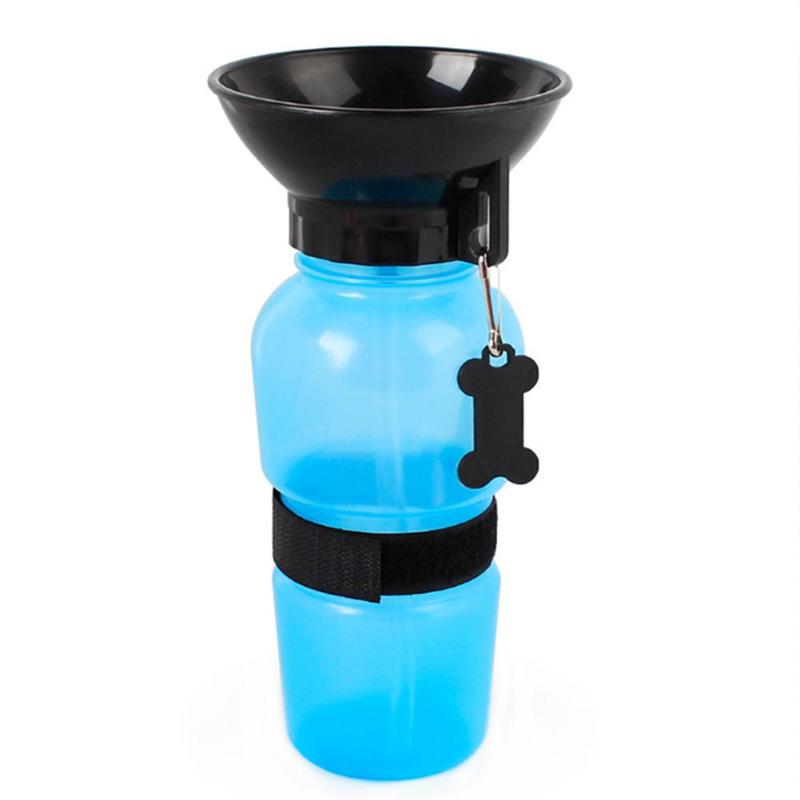 MICATALE 500ml perro agua tazón taza mascota cachorro gato deporte portátil de viaje al aire libre perros tazón taza de agua para beber agua tazón taza dispensador: Azul