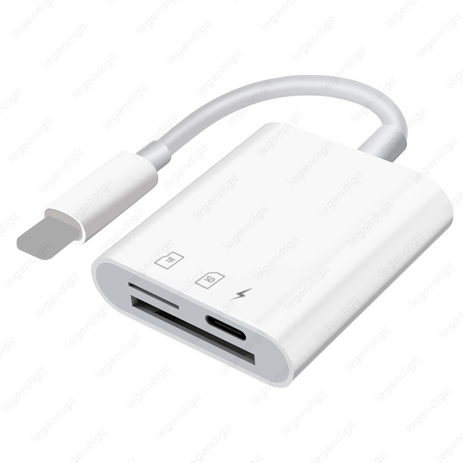 Czytnik kart TF 3w1 Micro SD Card do iPhone'a z adapterem ładowania iOS Adapter OTG Czytnik kart pamięci do aparatu Konwerter kart SD