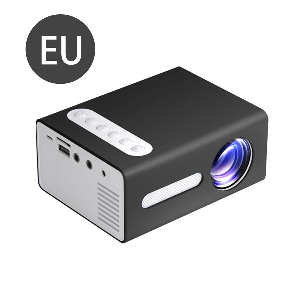 T300 Portable Projector High Definition Efficient LED Projector Multi Interface Home Theater Video Projector: black EU
