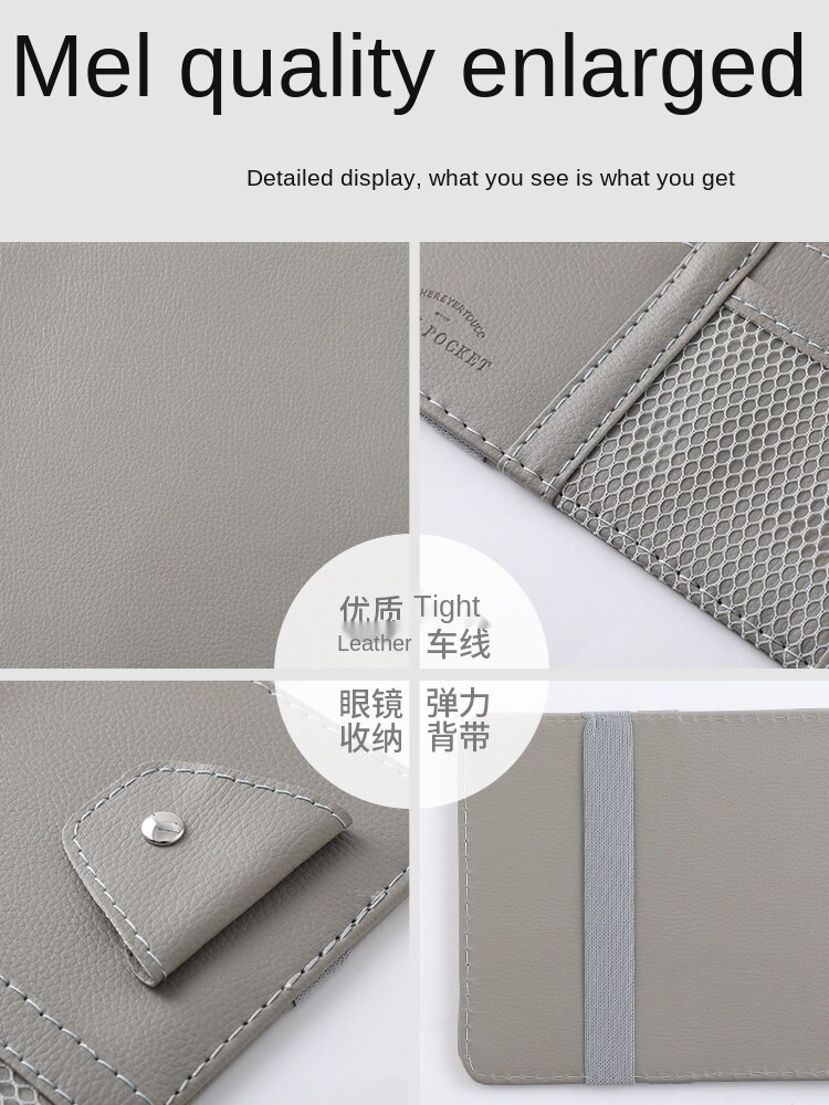 Automotive Sun Louver Storage Multifunctional inside the Car Glasses Clamp Card Buggy Bag Card Package Bill Document Bag
