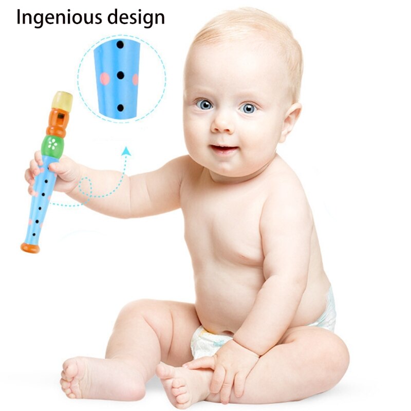 4 Pieces Childrens/beginners Wooden Cartoon Recorder for Children and Beginners