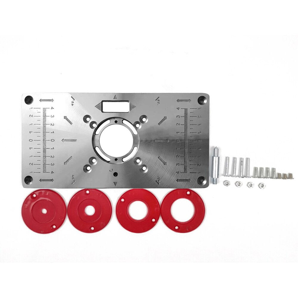 Carpinte Router Table Insert Plate Woodworking Benches Table Saw For Multifunctional Wood Plate Machine Engraving 4 Rings Tool: RED