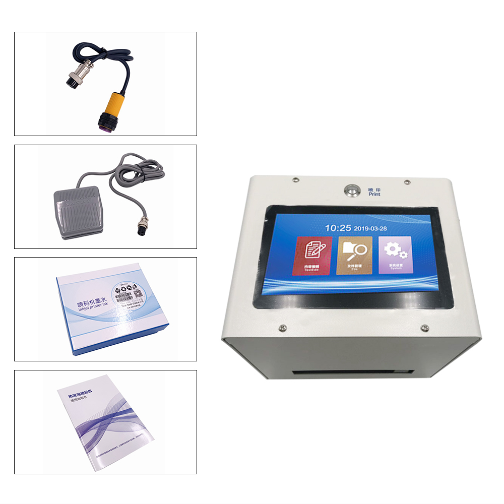 12.7mm QR Code,Expiry Date,Logo,Inkjet Label Inkjet Printer 7&#39;&#39; Color HD Touch Screen 600DPI Static Intelligent Automatic