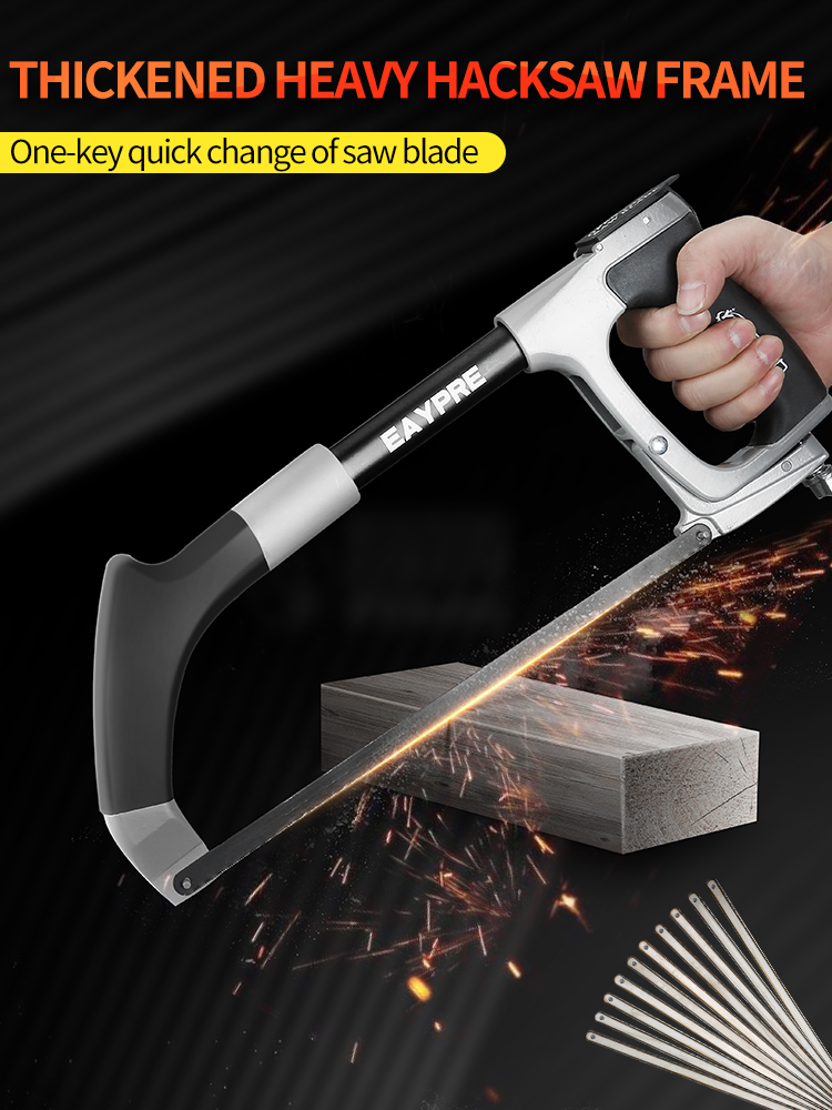 Powerful Hacksaw Frame Household Metal Cutting Manual Small Hacksaw Small Hand Saw Blade Woodworking Tool Pull Saw