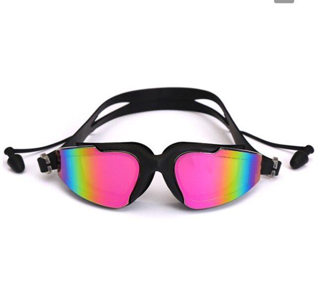 Gafas de natación antiniebla para hombre y mujer, lentes antiniebla profesionales con tapón para la oreja, a prueba de agua, para natación, juego de gorro: Verde