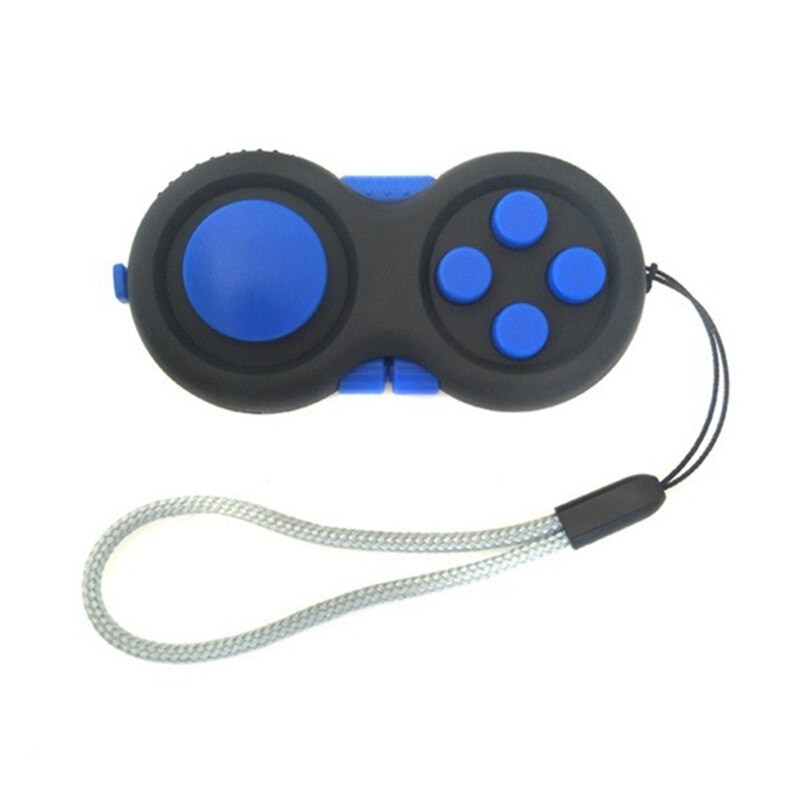 Fidget Controller Pad Cube Game Focus Speelgoed Met Sleutelhanger Set Smooth Abs Plastic Stress Relief Speelgoed Voor Voegen: Blauw