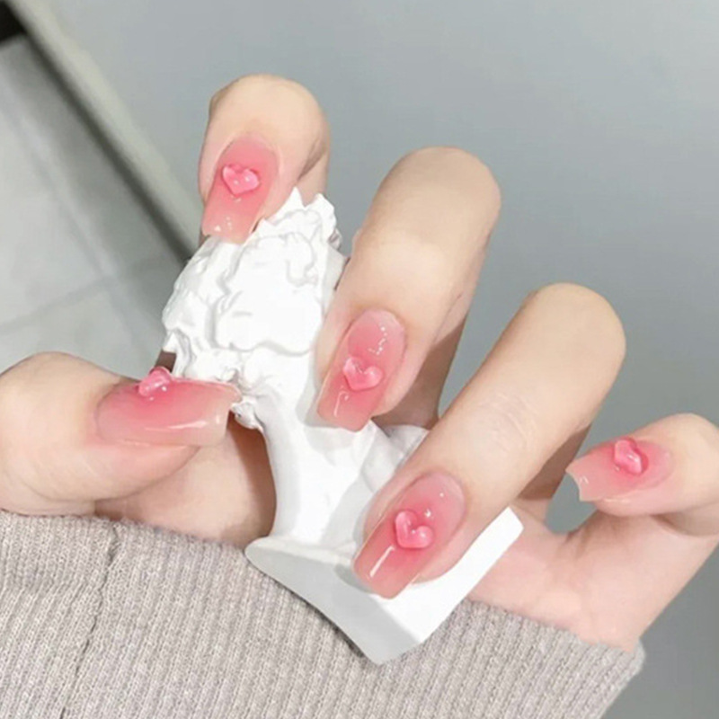 100 Uds. Decoraciones transparentes para decoración de uñas con forma de corazón de amor, dijes 3D para uñas, gemas de diamantes de imitación con parte posterior plana de resina para accesorios de manicura DIY