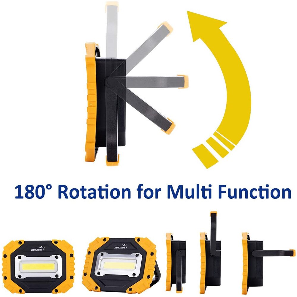 100W Led Work Light 180 Degrees Adjustable Super Bright Waterproof Lanterns Spotlight for Outdoor Repairing Camping Uses 4AA