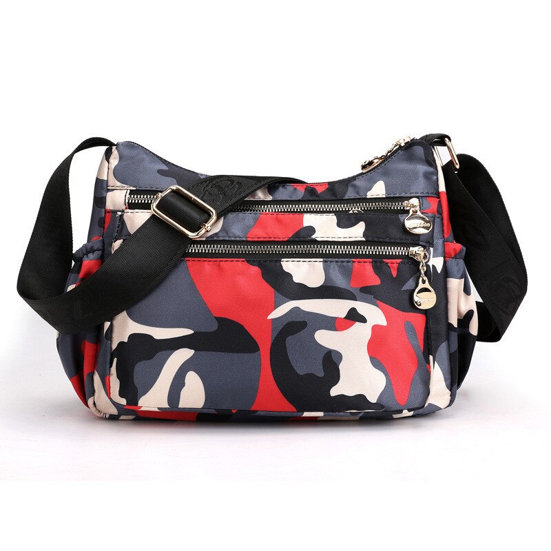 Moda Sacos de Nylon Impermeável Mulheres Mensageiro Carteira Do Vintage Impresso Hobos Bolsa Das Senhoras Sacos Crossbody Sacos de Ombro do Sexo Feminino: F