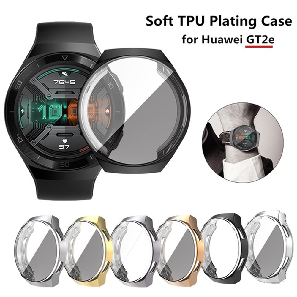 Plating Tpu Horloge Case Volledige Cover Screen Protector Soft Clear Beschermhoes Voor Huawei Horloge Gt 2e Accessoires