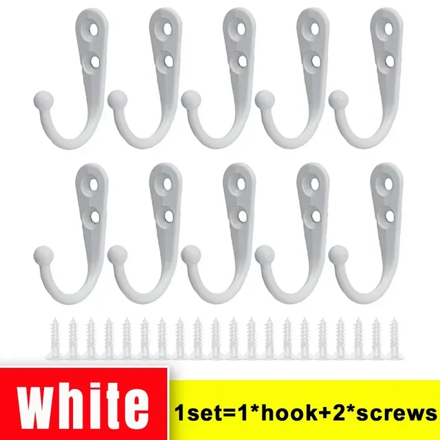 Juego de 40/1 ganchos de aleación con tornillos, gancho colgante para abrigos montado en la pared, organizador de cocina y baño, almacenamiento de llaves de ropa, soporte de estante de Metal: XXL / Verde claro