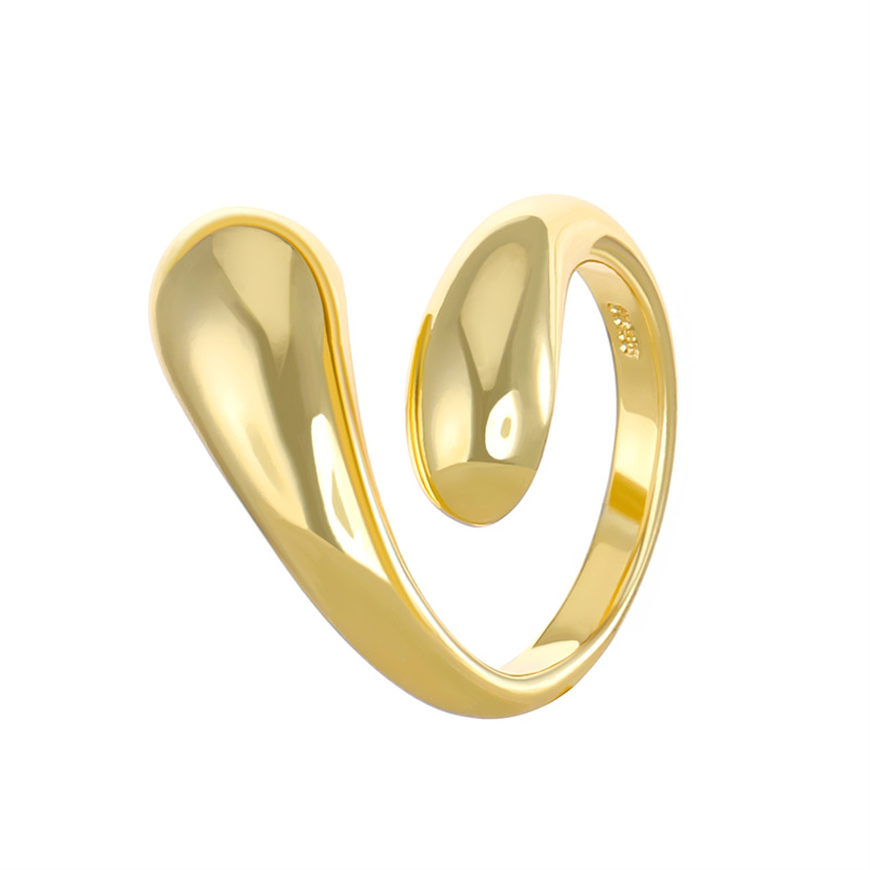 Anillo de Metal de Color dorado geométrico hueco de acero inoxidable para mujer, coreana, anillo liso abierto Punk, de joyería de: Azul