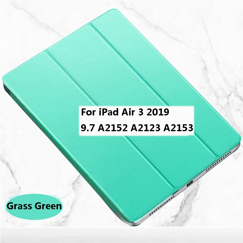 Tablet case For iPad Air 1 2 3 9.7 Free Fast Free Return Wake Sleep Smart Leather Flip Stand Tri-fold Cover: Green iPad Air 3