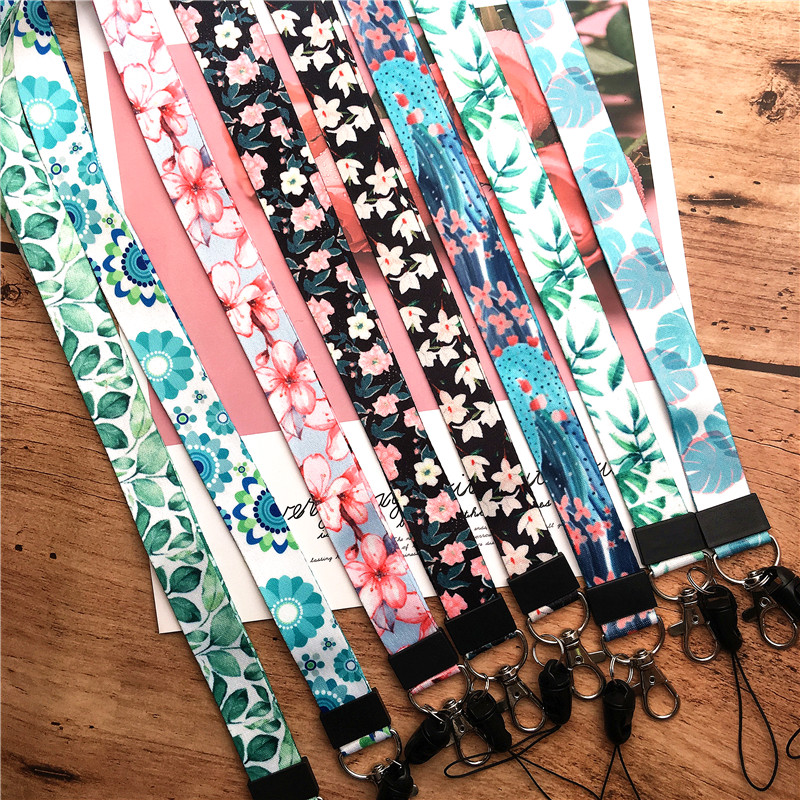 Lanyard for Keys flower lanyard for iphone 7 Samsung Phones MP3 USB Flash Drives Keys Keychains ID Name Tag Badge Holders