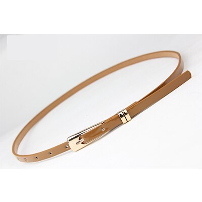 Grote naam eenvoudige stijl riem pu lakleer lange u-vormige gesp fijne damesriem luxe merk riemen voor vrouwen: A