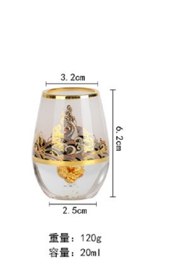 Palats gyllene folie flaska vinkopp vinset klassisk liten flaska liten altare glas vinkopp och mixer set: Vinglas