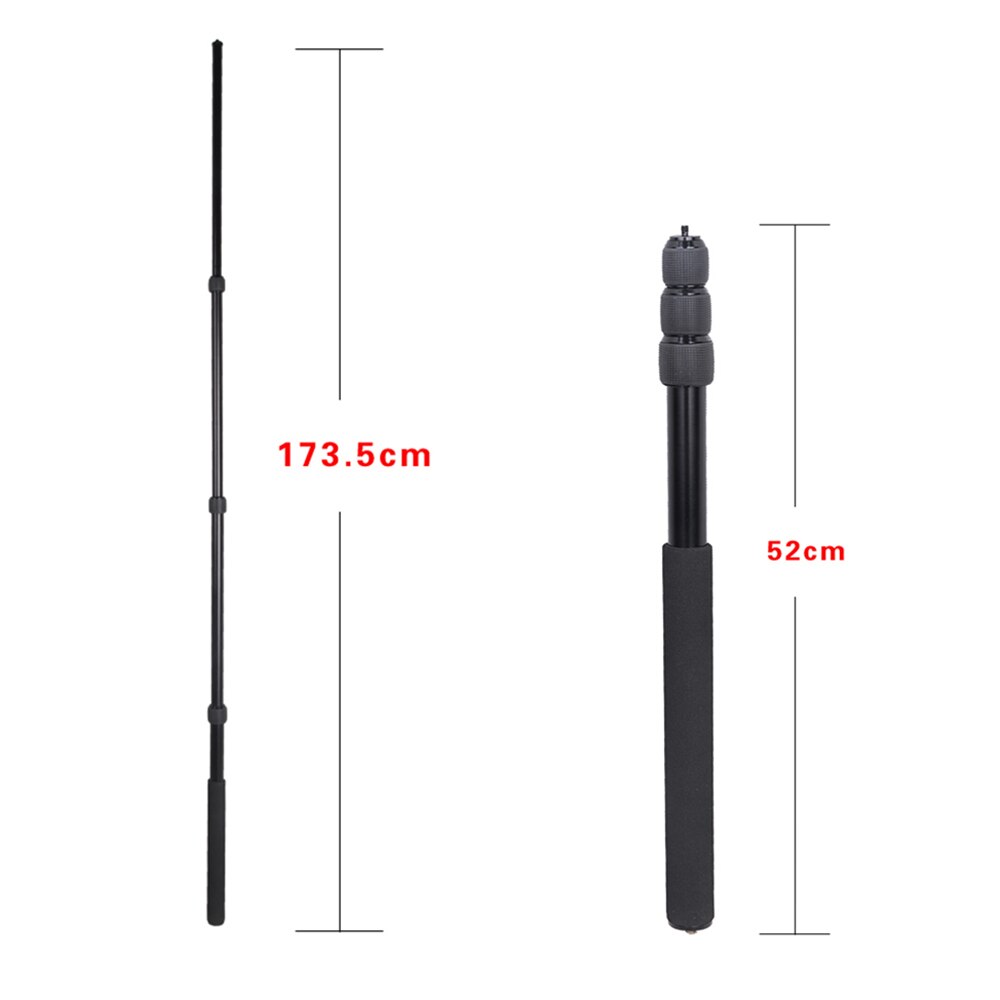 Portable Uitschuifbare Mini 2in1 Zoom Microfoon Boom Pole Camera Monopod Compact Lichtgewicht Gewatteerde Handvat Twist Lock 3 Secties