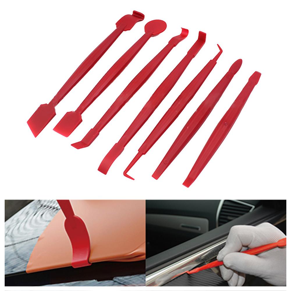 7 st / set bil vinyl wrap film skrapor skrapverktyg kantstängningsverktyg för bilfilm stickning bil styling auto tillbehör