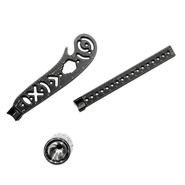 Multi-Function ,Versatile Drawing Tool,Curved Ruler Mini Compass Protractor Combo Patterns for Notepad Designers Artist
