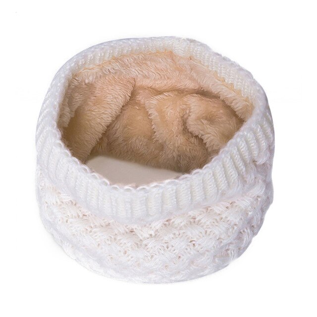 Winter Scarves Men Women knitted Cotton Autumn Scarves Children Boy girl Unisex Warm Thicken Wool Plus Velvet Scarves: beige white