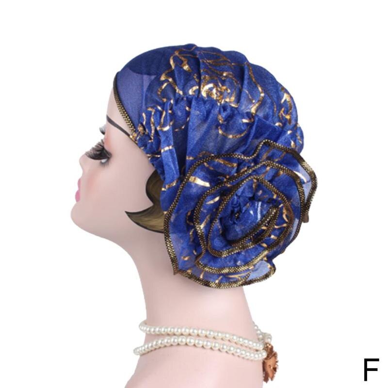 Chapeau turban à fleurs pour femme, chapeau décontracté d'été, turban musulman, turban indien, rétro, étiré, floral: F
