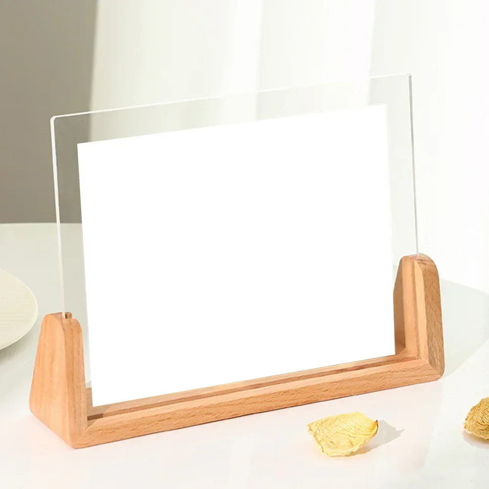 Frame Family Portrait Photography Wedding Studio Stand Ornaments Table Card Stand Acrylic Display Stand Free Photo Printing: 10 inch / Red