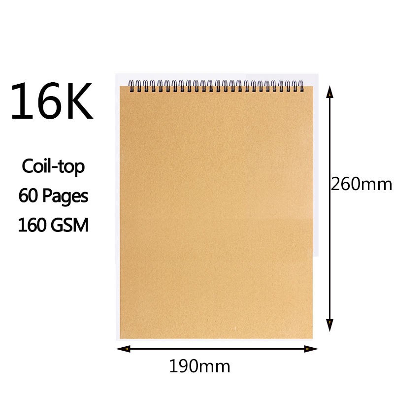Cuaderno de bocetos , papel grueso, cuaderno en espiral de 160GSM, suministros escolares de arte, Bloc de notas de dibujo con lápiz: YELLOW