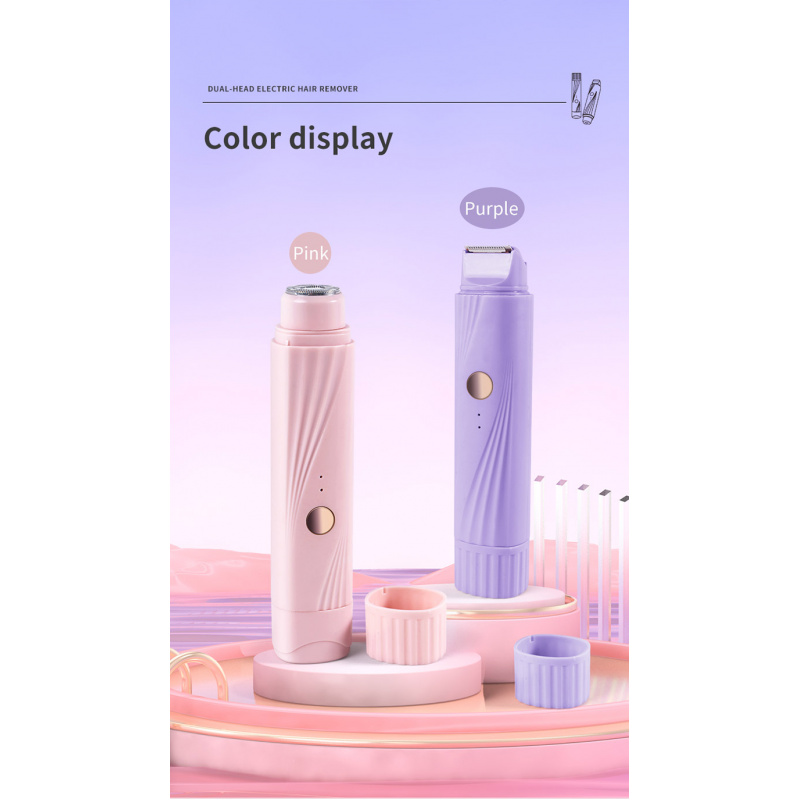 Hair Epilator Rechargeable Electric Epilator For Women Dual Head Hair Removal Device For Face Body Bikini Shave Tools Travel