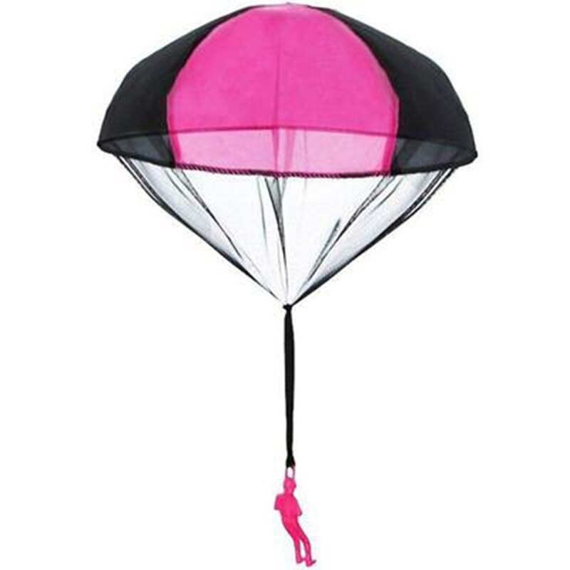 Hand Throwing Mini Soldier Parachute Funny Toy Kid Outdoor Game Play Educational Toys Fly Parachute Sport For Children Toy: Pink