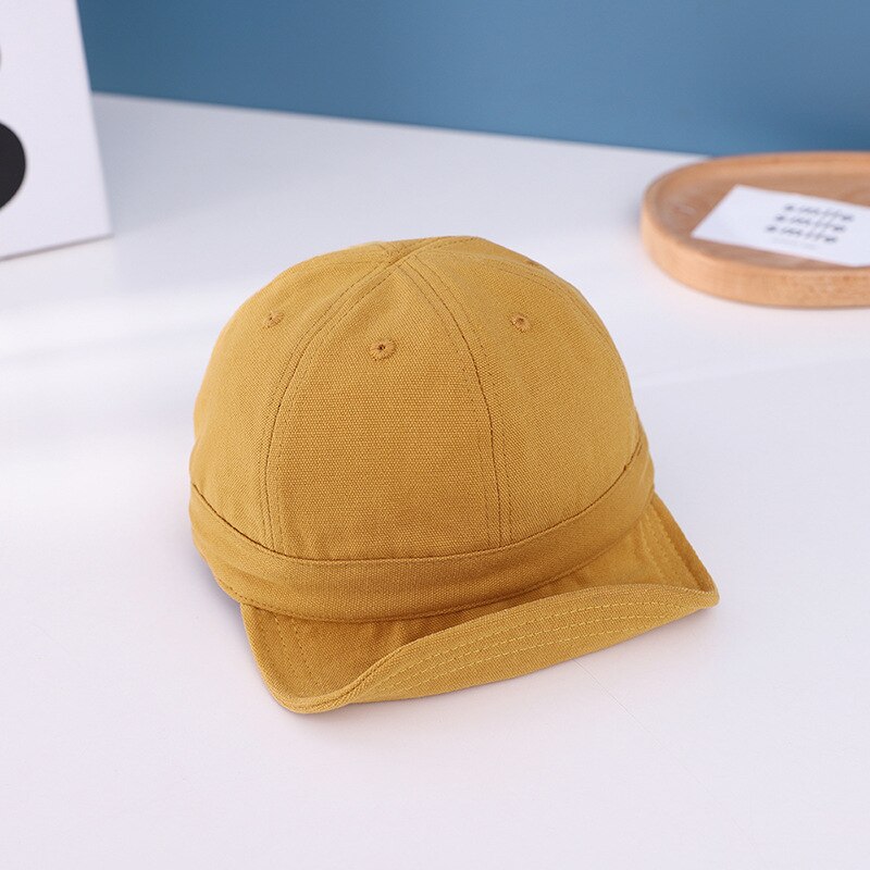 Zomer Baby Baseball Cap Effen Kleur Katoen Baby Boy Hoed Outdoor Verstelbare Kids Zonnehoed Peuter Accessoires: yellow