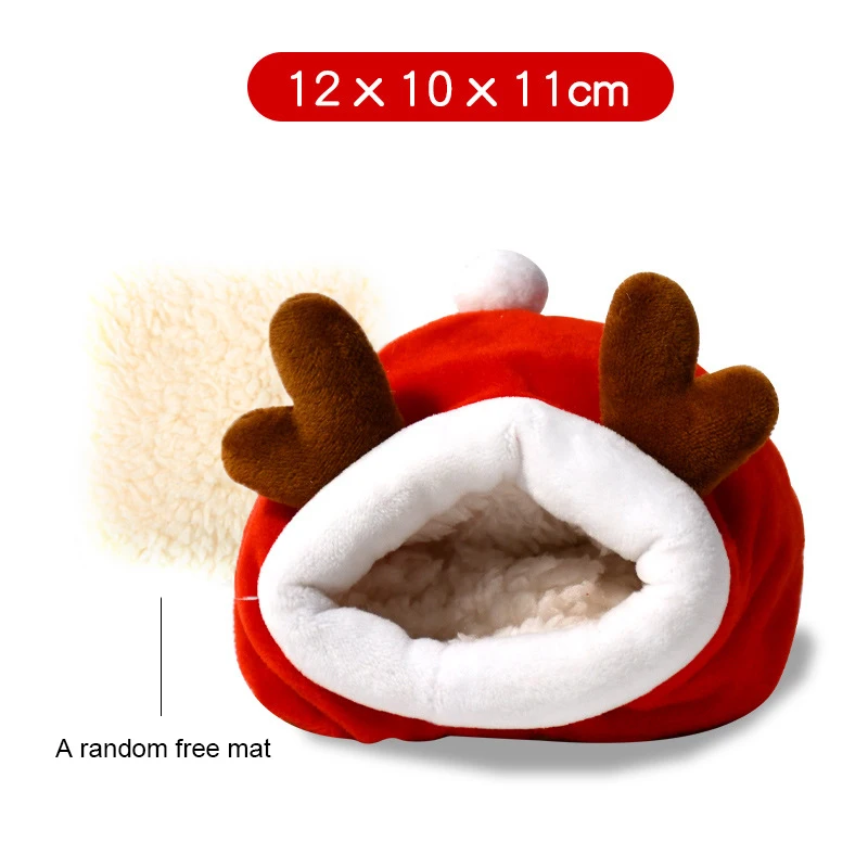 Jaula suave y cálida para hámster, cama para mascotas, hamaca para ratas, cerdo, ardilla, casa de invierno, nido de terciopelo, cama cálida para dormir, artículos para mascotas pequeñas: plum