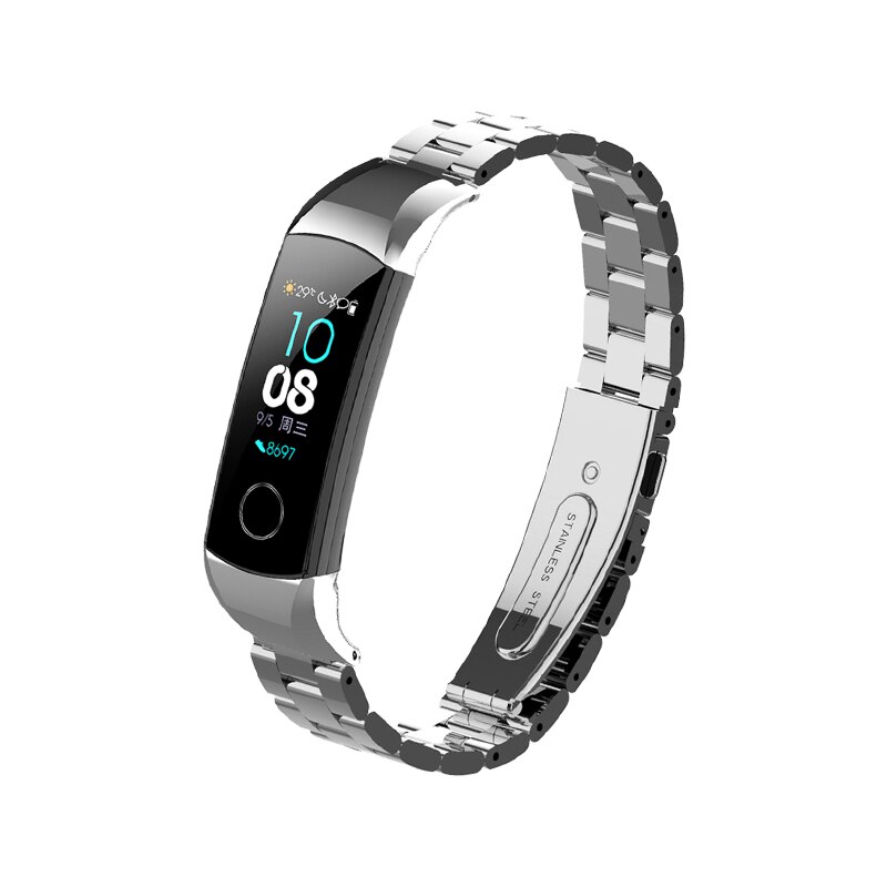 Metal strap For Huawei Honor Band 4 strap Magnetic buckle Metal Bracelet For Honor Band 5 Accessories: metal-silver / For honor band 5