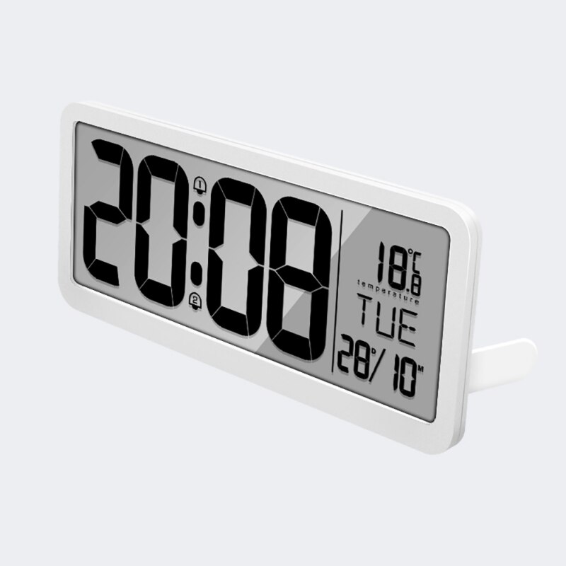 Adjustable Volume Battery Powered Digital Wall Clock With 2 Alarm Settings Large LCD Screen Display Clock 1Pcs