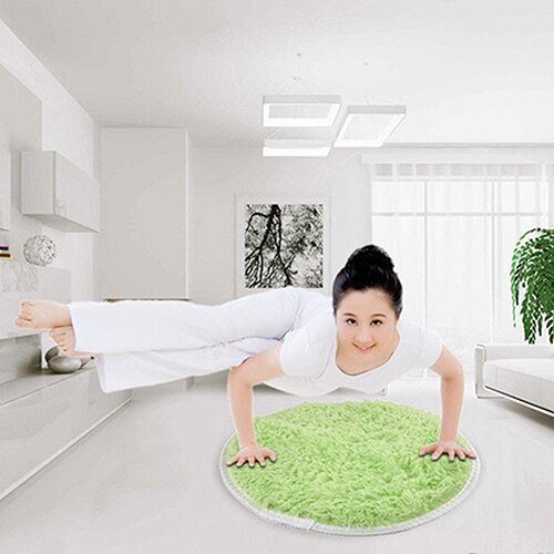 Tapis de Yoga rond en peluche solide et antidérapant, 40x40cm, pour la salle de bain et la chambre à coucher, décor de maison