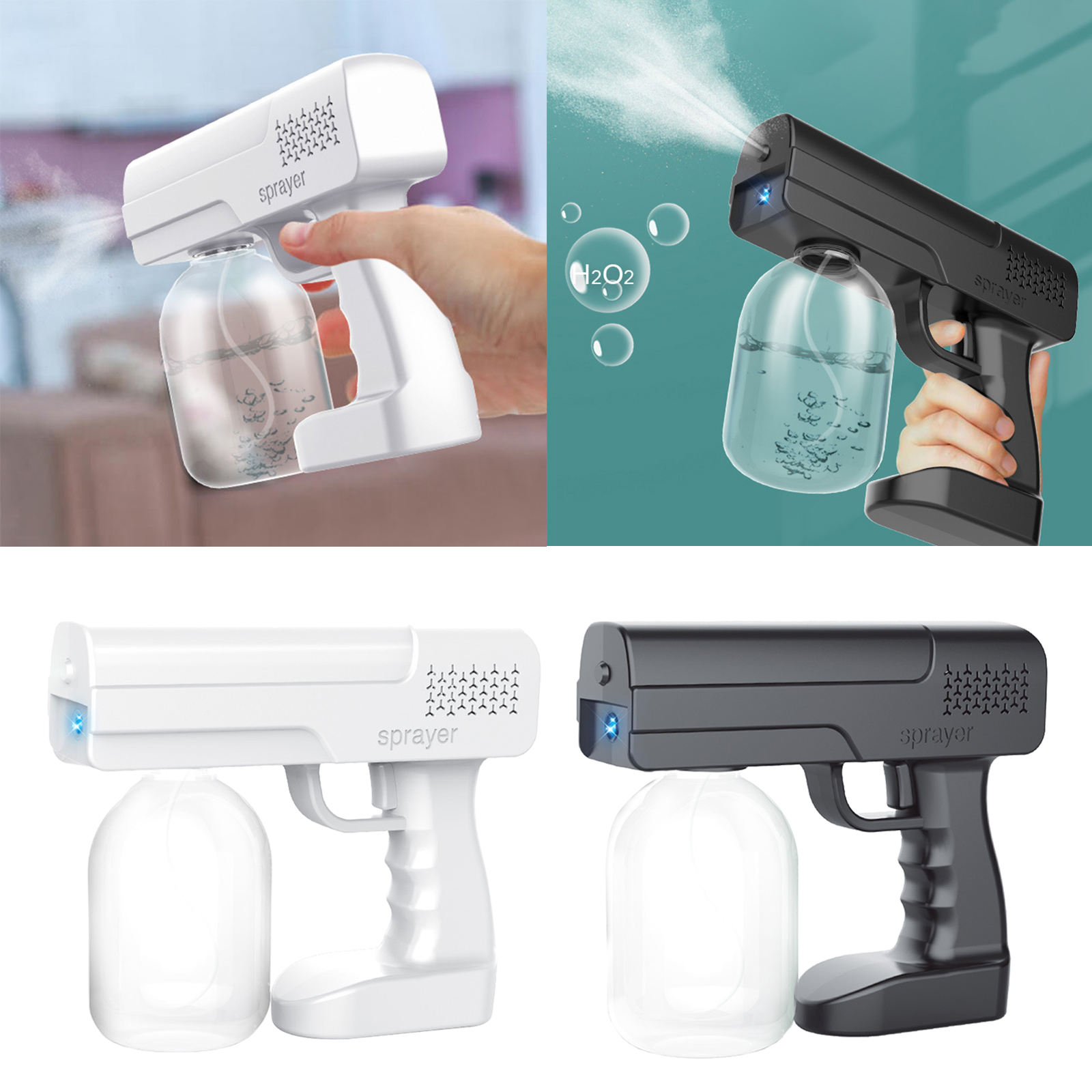 Nebulizzatore a spruzzo di vapore Nano elettrico senza fili luci blu USB ricaricabile per roo domestico