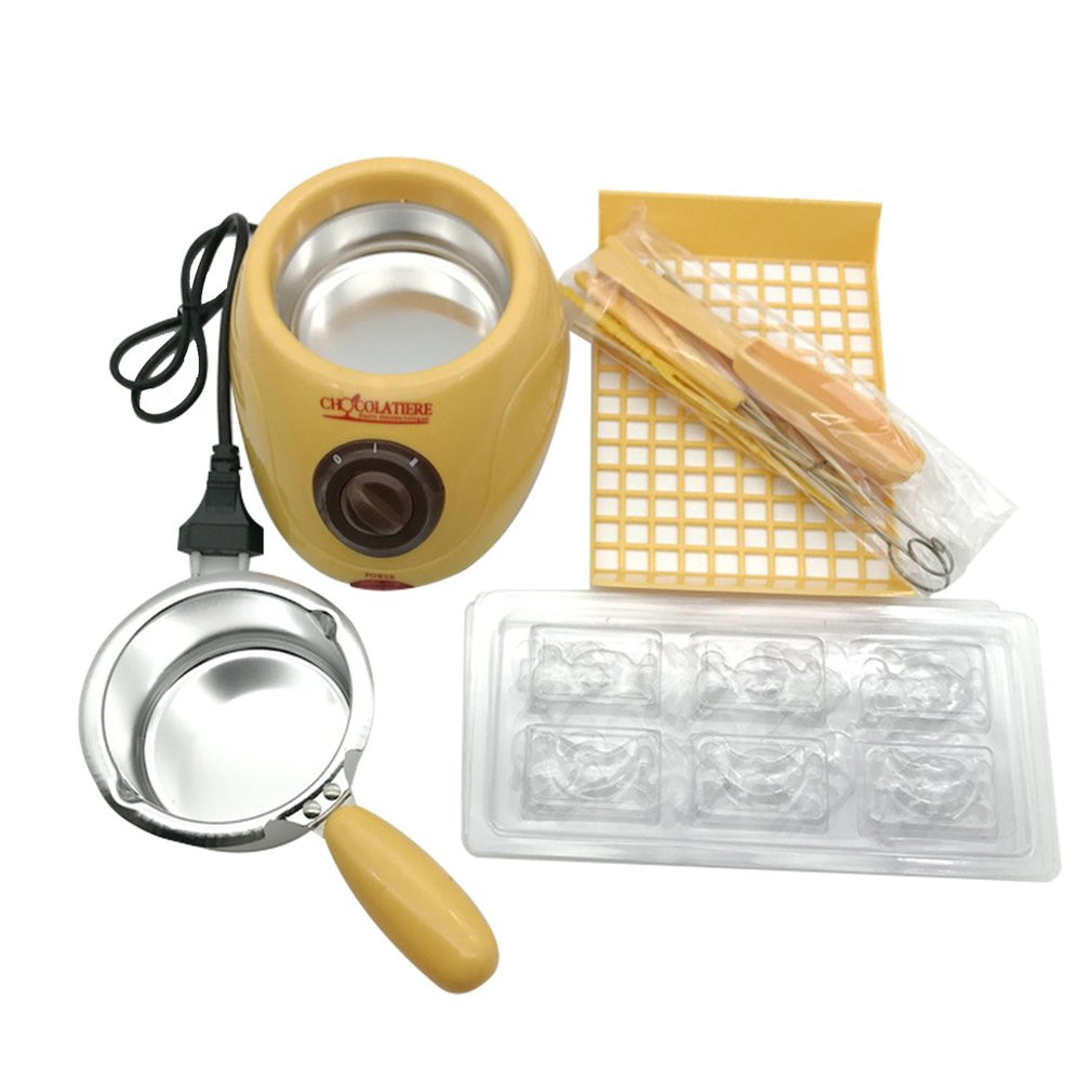 220V Elektrische Snoep Chocolade Smeltkroes Chocoladefontein Diy Keuken Tool Met Hart-Vorm Mal Voor Zeep Maken