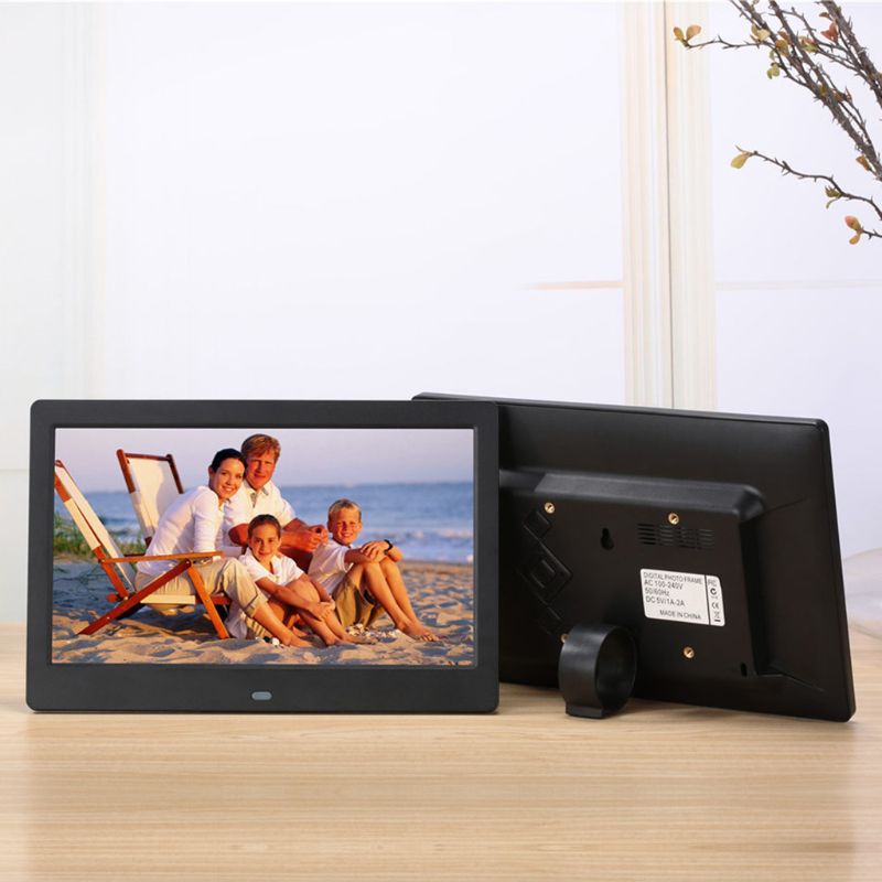 Digital Photo Frame 10.1 inch Picture Frame Full TN Display Background Music Support 64GB Remote Control