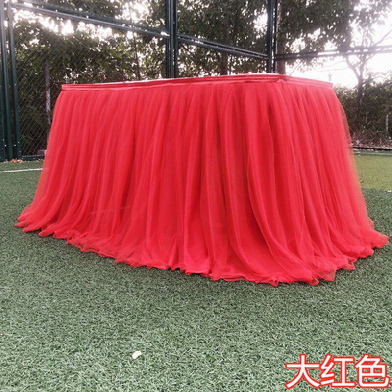 Jupe de Table en Tulle 1M, décoration pour mariage, fête prénatale, anniversaire, Tutu, fournitures de fête
